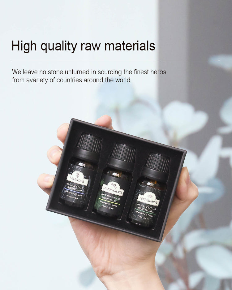 Top 3 Essential Oil Set - 100% Plant-Based, Therapeutic Grade