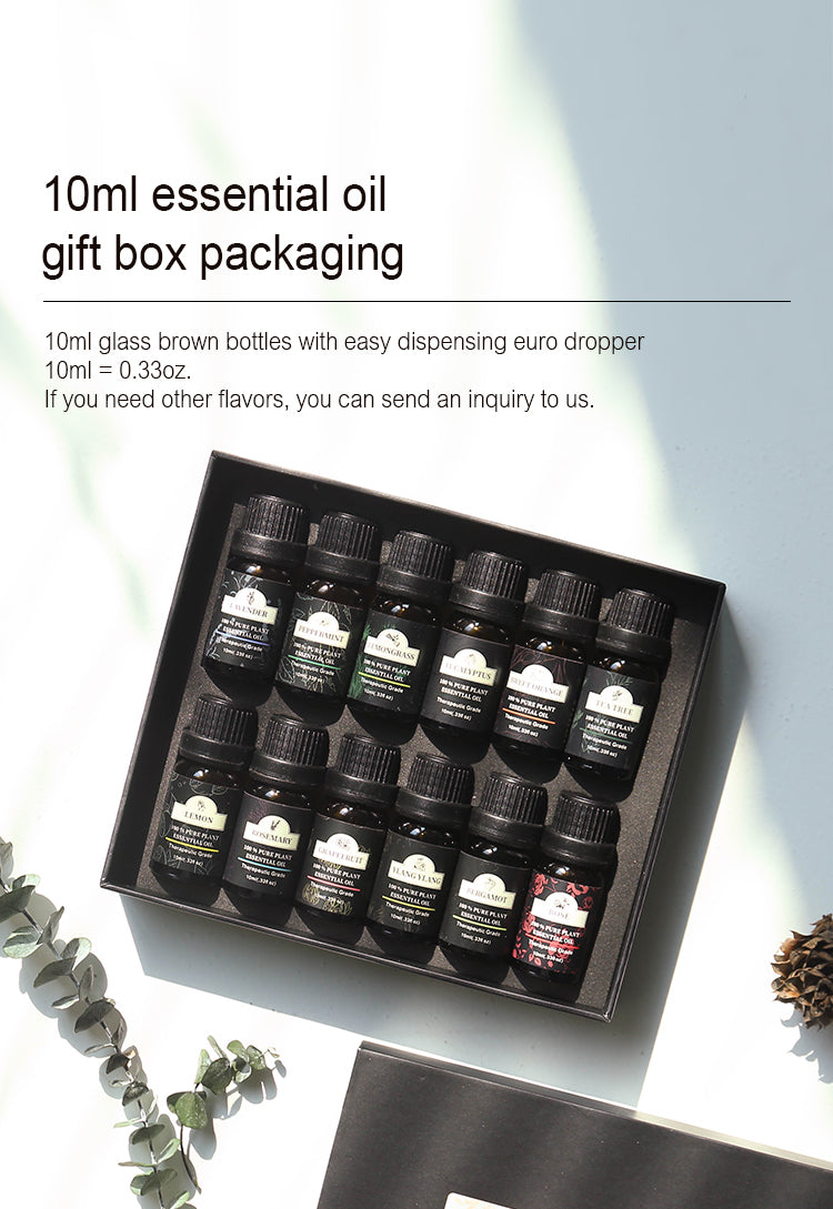 Top 12 Essential Oil Set - 100% Plant-Based, Therapeutic Grade