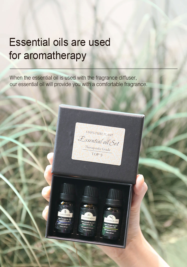 Top 3 Essential Oil Set - 100% Plant-Based, Therapeutic Grade